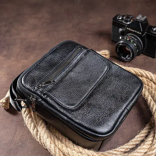 Сумка чоловіча зерниста Vintage 19х21,5х5,5 см sum0028945 - фото 10