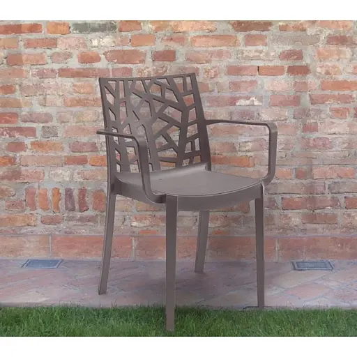 Стілець садовий пластиковий Bica Matrix сіро-бежевий - фото 6