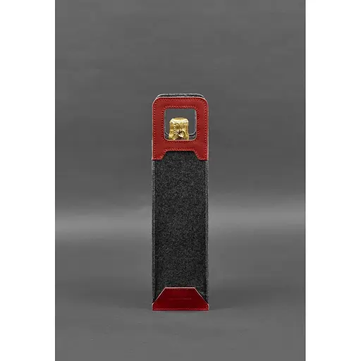 Чехол для вина BlankNote Краст 1.0 из фетра с кожаными вставками красный   - фото 3