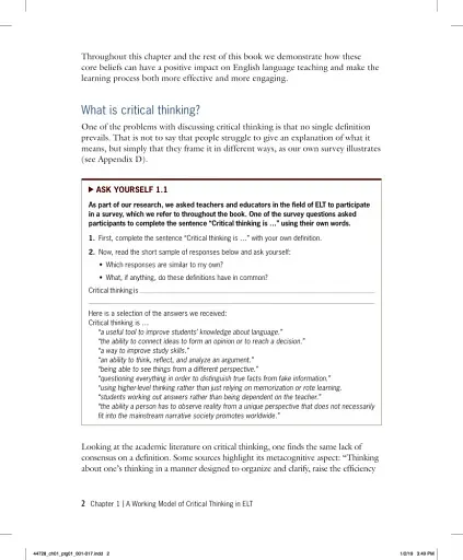 Critical Thinking in ELT. A Working Model for the Classroom - фото 8