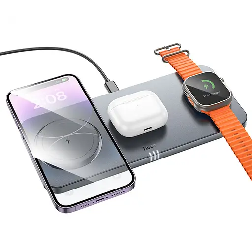 Бездротовий зарядний пристрій Hoco CQ22 3в1 магнітний - фото 2