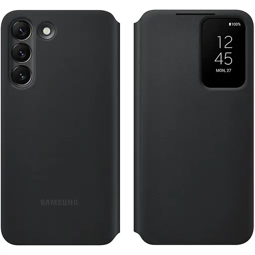Оригинальный чехол-книжка Samsung для Galaxy S22 5G S-View Clear View Cover Smart (6.1") Черный - фото 9