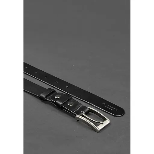 Мужской кожаный узкий ремень BlankNot 30 мм Черный - фото 5