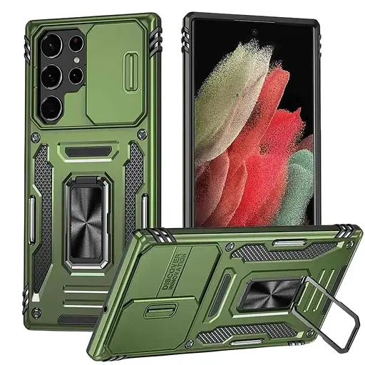 Ударопрочный чехол Camshield Army Ring для Samsung Galaxy S25 Ultra Оливковый / Army Green