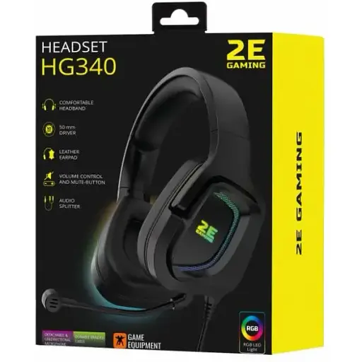 Наушники с микрофоном 2E HG340 RGB 3.5mm Black (2E-HG340BK) - фото 2