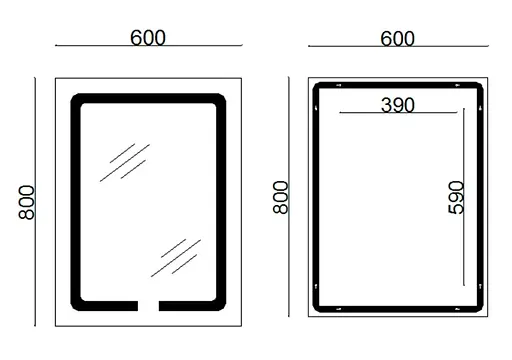 Дзеркало Lidz Kubis з LED-підсвічуванням Touch LD78LF9376080 - фото 7