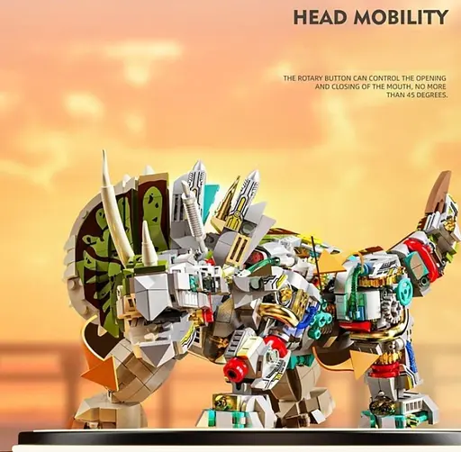 Конструктор динозавр MJI Трицератопс з колекції Динозаври механічний великий дитячий 1368 деталей - фото 4