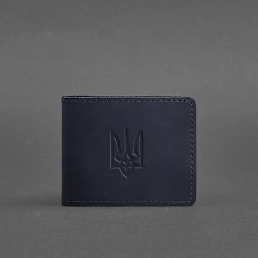 Кожаная обложка для удостоверения с гербом, синий Crazy Horse - фото 6