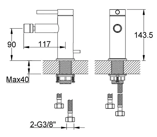 Смеситель для биде Kohlman Axel gold QB130AGD Золотой - фото 2