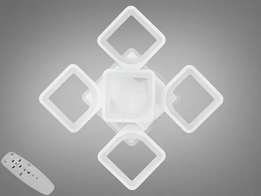 LED люстра на стелю з пультом, диммером, підсвічуванням, 85W, біла - фото 1