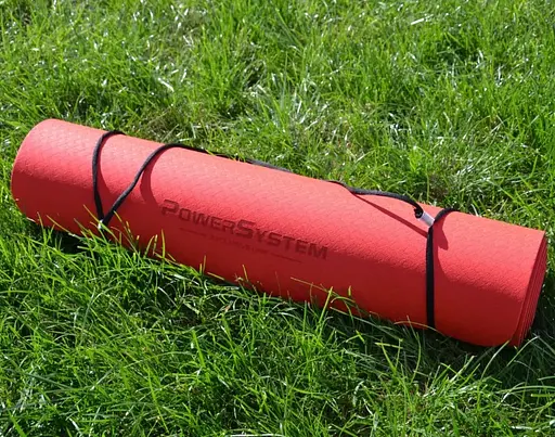 Коврик для йоги и фитнеса Power System PS-4060 TPE Yoga Mat Premium Red (183х61х0.6) (4060RD-0) - фото 6