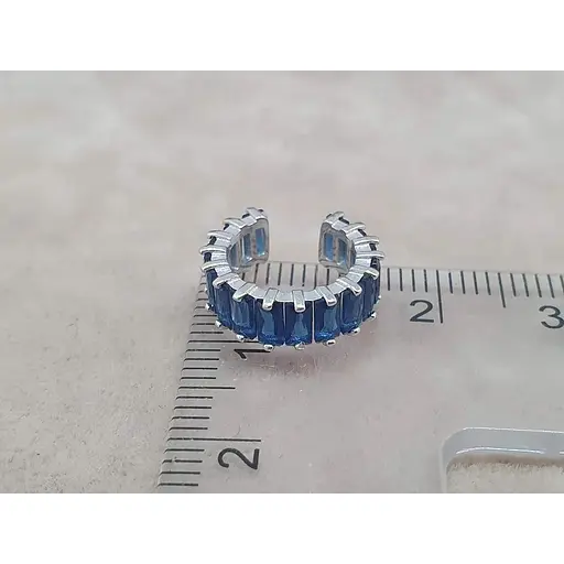 Срібна сережка-кафф на хелікс Umax. 70124U СИН - фото 5