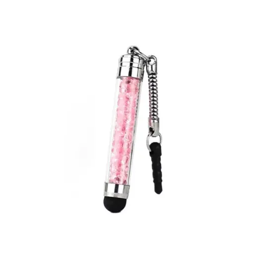 Стилус-брелок ємнісний, з рожевими кристалами - фото 1