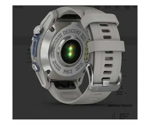 Смарт-годинник Garmin Descent Mk3 43 mm Stainless Steel with Fog Gray Silicone Band (010-02753-04/03) - фото 8