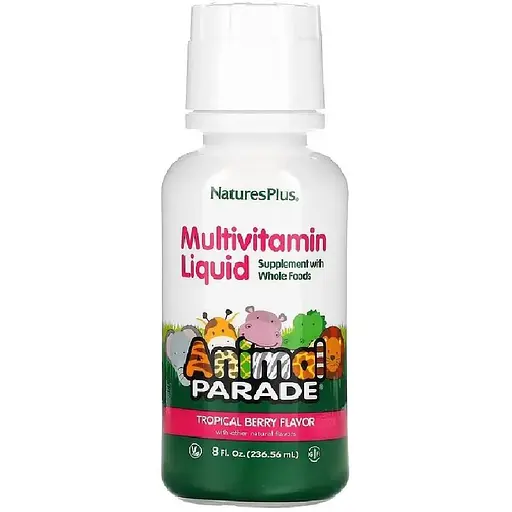 Вітаміни та мінерали Natures Plus Animal Parade Miltivitamin Liquid, 236 мл - Тропічні ягоди