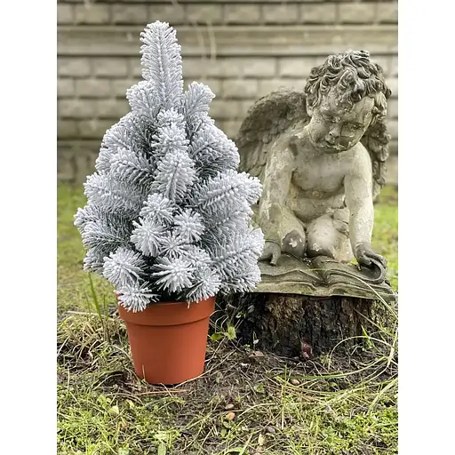 Елка Hvoya Premium литая в горшке 50 см заснеженная - фото 4