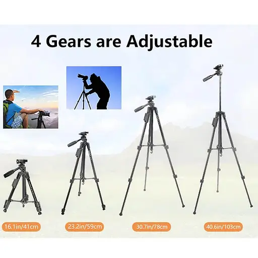 Штатив NeePho NP-3170S (не съемная площадка+держатель/BT-пульт/40-105см) - фото 2