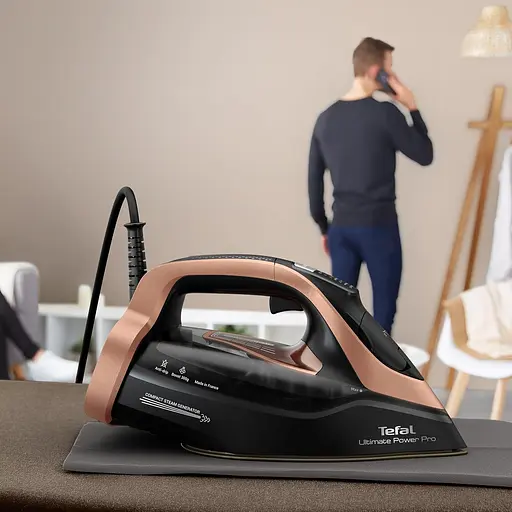 Tefal Праска Ultimate Power Pro, 3200Вт, 350мл, паровий удар -300гр, постійна пара - 85гр, керам. підошва, чорно-золотий - фото 9