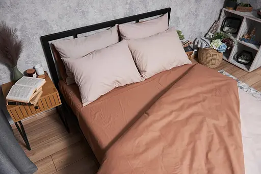 Комплект постільної білизни Moon&Star Бязь Gold Люкс Brown Blanc полуторний 143х210 наволочки 4х70х70 - фото 4