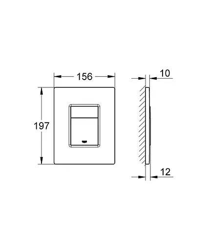 Панель змиву для унітазу, чорний матовий Grohe Skate Cosmopolitan 38732KF0, Чорний матовий - фото 7