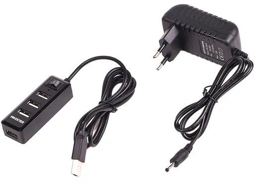 USB-Хаб Maxxter USB 2.0 HU2A-4P-AC-03 (HU2A-4P-AC-03) - фото 3