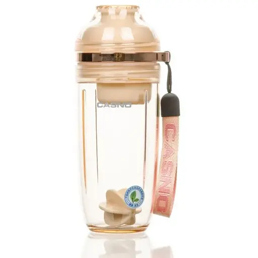 Шейкер спортивний Casno 400 мл KXN-1233 з пластиковим вінчиком Жовтий (KXN-1233_Yellow) - фото 1