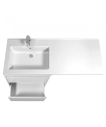 Тумба Мойдодир Wing 60-W з умивальником Rodeo 120 L з крилом над пралкою підлогова Білий - фото 5