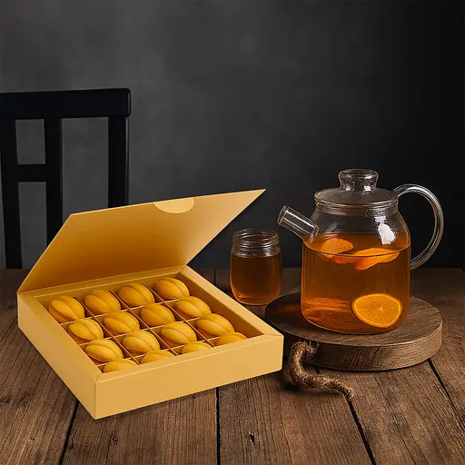 Коробка крафт для 16 конфет, орешков, макаронс, зефира и тарталеток с ячейками 185×185×35 мм подарочная упаковка, Vals Крафт 87906 - фото 3