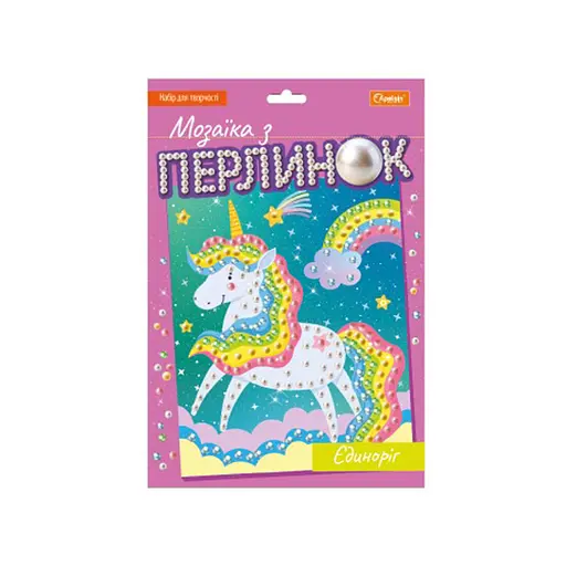 Дитячий набір для творчості "Мозаїка з перлин єдиноріг" Апельсин НТ-38-03 - фото 1