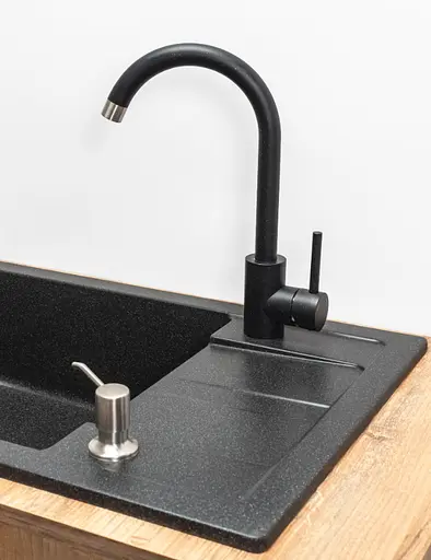 Кухонна мийка гранітна Rea Nils набір 5в1 black ZLE-00100, Чорний - фото 2