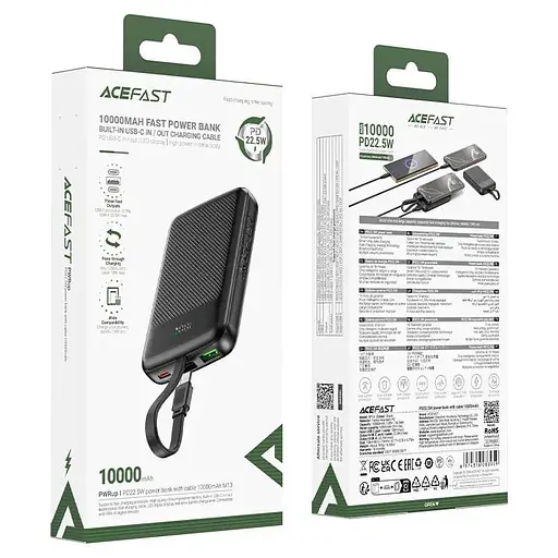 Павербанк Acefast Black 10 000 mAh / 22.5 Вт (6974316283959) - фото 6