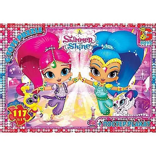 Детский пазл "Шиммер и Шайн" G-Toys OS621 плакат 117 элементов - фото 1
