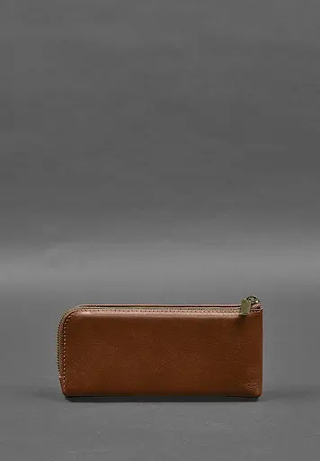 Кожаный портмоне-купюрник на молнии 14.0 светло-коричневый - фото 7