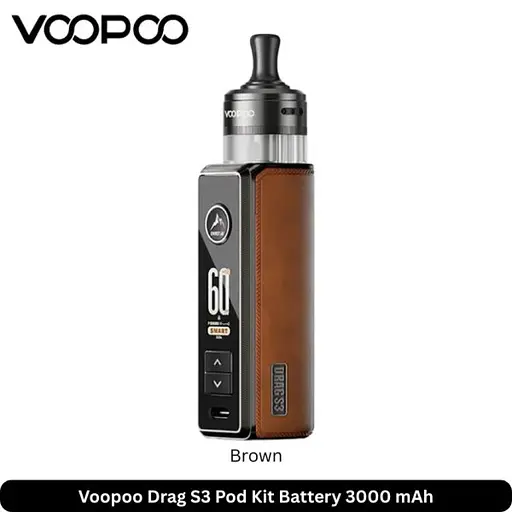 Под-система VooPoo Drag S3 60W Pod 3000 mAh with PnP X Cartridge MTL 5ml електронна сигарета Kit Brown (18814) - фото 3
