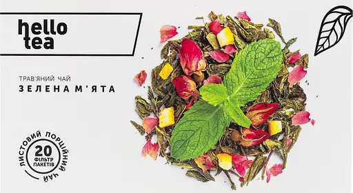 Уцінка. Чай трав'яний Hello Tea Зелена м'ята 40 г (20 шт. х 2 г) (930229)  - фото 1