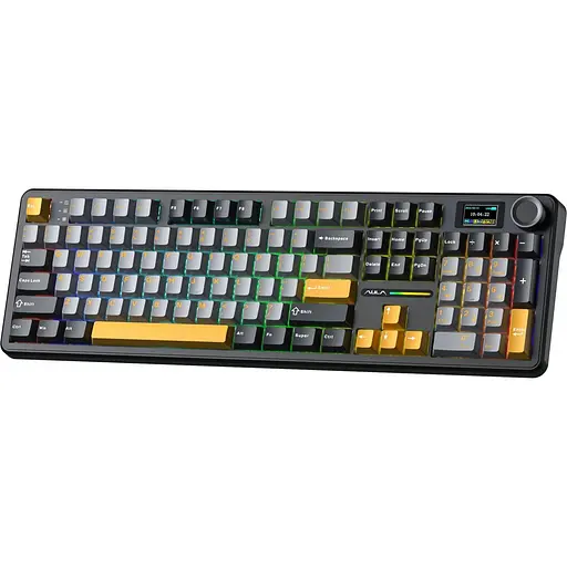 Клавіатура Aula F108 Pro Wireless Gasket Keyboard Reaper Switch 2.4G/BT EN/UA Black (6978080501295) - фото 3