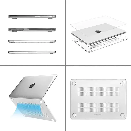 Пластиковая накладка (верх и низ) Hardshell Case для Apple MacBook Air 15.3" M2 A2941 2023 Crystal Grey [98197] - фото 4