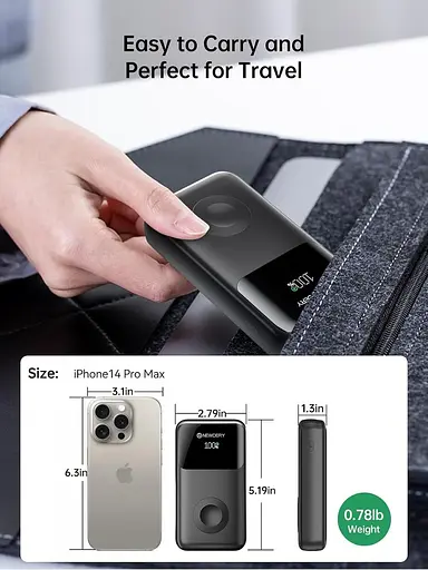 Портативное зарядное устройство NEWDERY 2000 мАч для Apple Watch, блок питания со встроенными кабелями, PD 20 Вт быстрая зарядка - фото 4