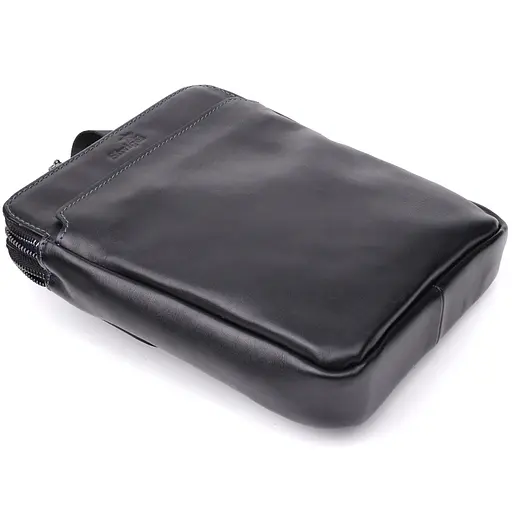 Красивая мужская сумка через плечо из гладкой натуральной кожи SHVIGEL 19,5х25х5 см sum0027438 - фото 7