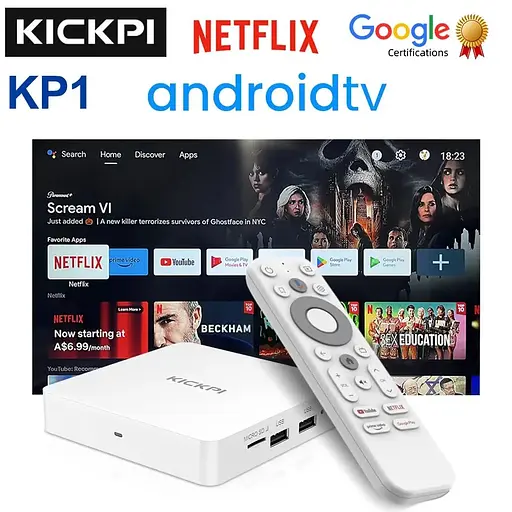 KICKPI KP1 2/32GB Amlogic S905Y4, медіаплеєр 4K HDR, Android 12, сертифікація Google та Netflix, Смарт ТВ приставка - фото 2