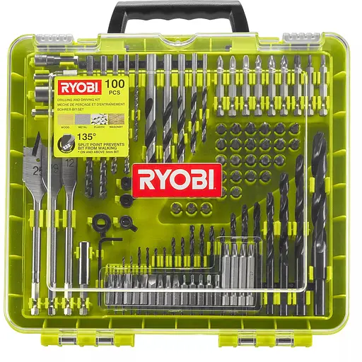 Набір свердел і біт Ryobi RAKDD100 100 шт 5132004666 - фото 1