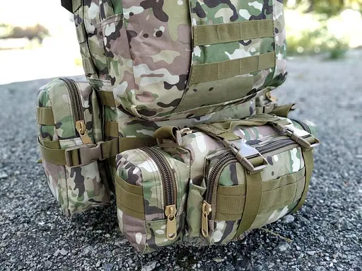 Тактический большой рюкзак Мультикам TacticBag 45-55л с подсумками (Камуфляж) - фото 8