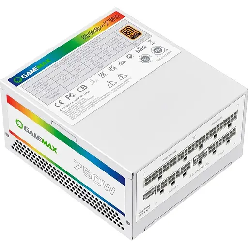 Блок живлення GameMax 750W RGB 750 PRO WH (ATX3.0/3.1 PCI (RGB 750 PRO WH (ATX3.0/3.1 PCI) - фото 7