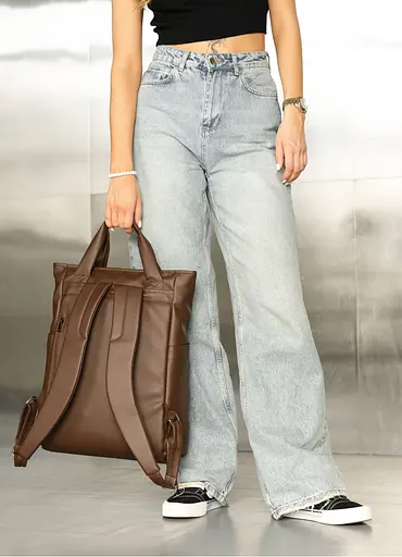 Женская сумка-рюкзак Sambag Cargo коричневая 45 х 31 х 15 см (93541020) - фото 3