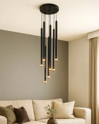 Підвісний світильник, люстра Edlin PLP2412-7B Locus G9 7x10W IP20 чорний - фото 2