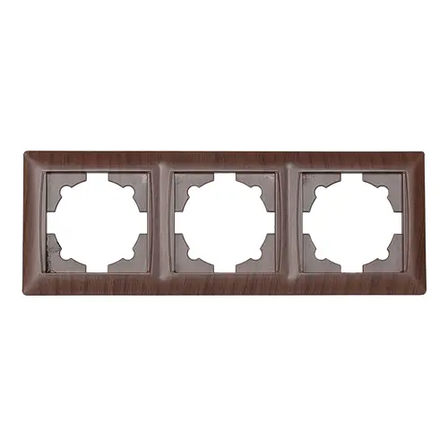 Рамка тройная горизонтальная Primera темная вишня под дерево 3923 (LUXEL)  - фото 1