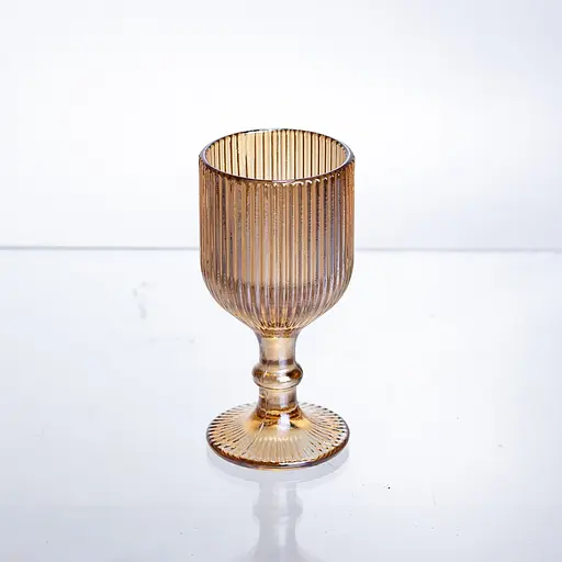 Набір чарок для міцних напоїв 6 штук по 50 мл ребристих із товстого скла коричневий HP-19-221 прозора чарка для шотів Yiwu HP-19-221 - фото 3