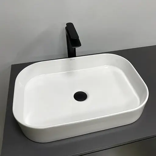 Умивальник VBI Vestone 55 білий накладний VBI-017001, Білий - фото 3