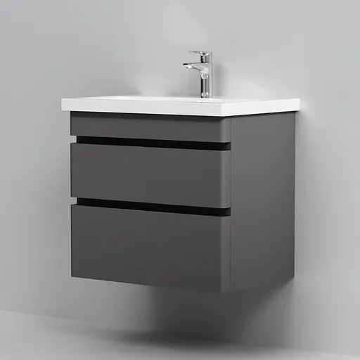 Тумба з умивальником AM.PM Hit підвісна 60 см графіт матовий M93A-FHX0602-WC0602GM38 Графіт - фото 7