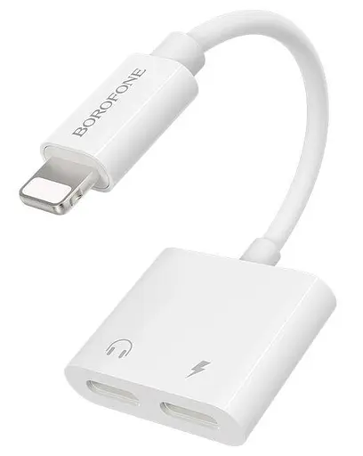 Перехідник аудіоадаптер Borofone BV11 Dual Lightning digital audio converter білий - фото 3